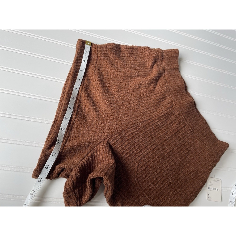 NEW Free People HiRise Sweater Knit Shorts Sz S Pockets Brown Goblin Pirate Fall - Picture 5 of 12